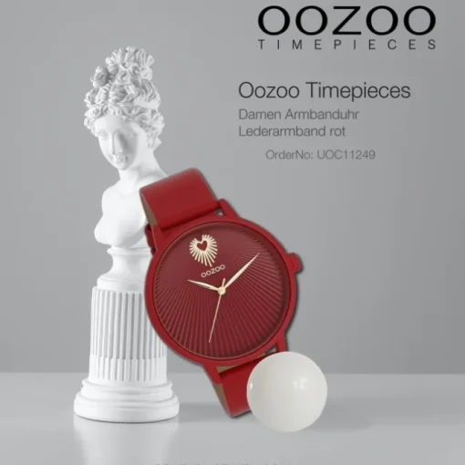 Oozoo Damen Armbanduhr Timepieces Analog Leder rot UOC11249