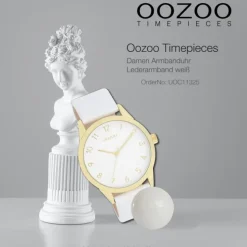 Oozoo Damen Armbanduhr Timepieces Analog Leder weiß UOC11325