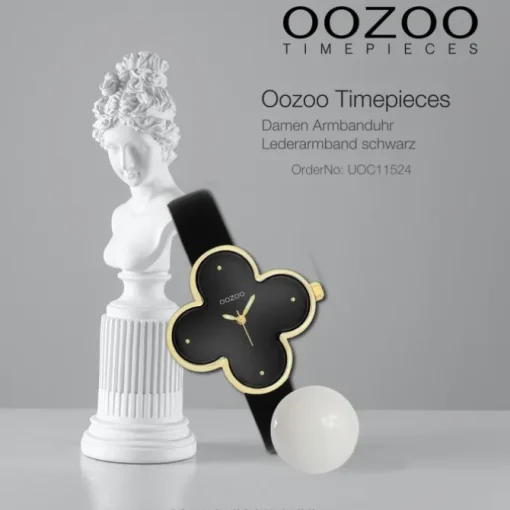Oozoo Damen Armbanduhr Timepieces Analog Lederband schwarz UOC11524