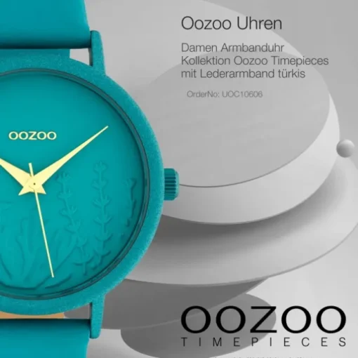 Oozoo Damen Armbanduhr Timepieces C10606 Analog Leder türkis UOC10606