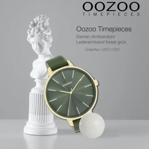 Oozoo Damen Armbanduhr Timepieces Analog Leder grün UOC11257