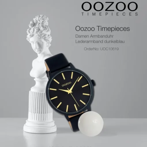 Oozoo Damen Armbanduhr Timepieces C10619 Analog Leder dunkelblau UOC10619