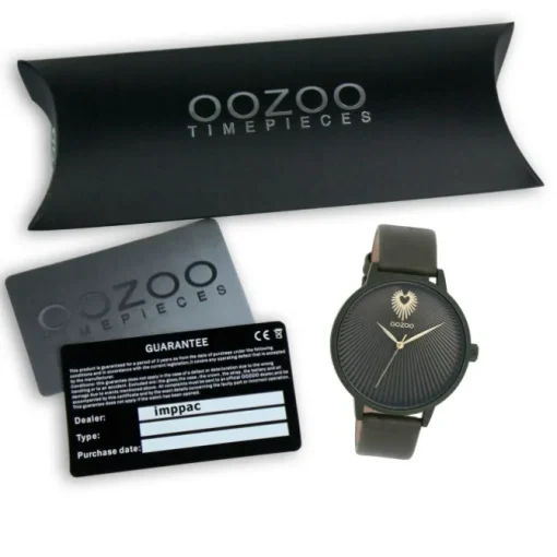 Oozoo Damen Armbanduhr Timepieces Analog Leder forest grün UOC11248