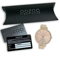 Oozoo Damen Armbanduhr Timepieces Analog Leder hellgrau UOC11251