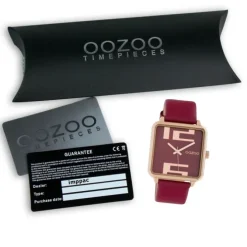 Oozoo Damen Armbanduhr Timepieces C10363 Analog Leder weinrot UOC10363