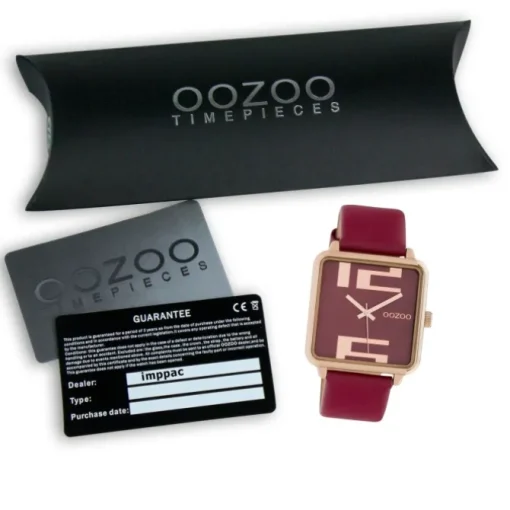 Oozoo Damen Armbanduhr Timepieces C10363 Analog Leder weinrot UOC10363
