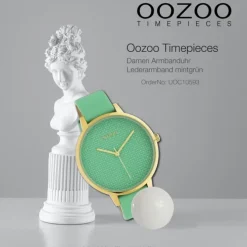 Oozoo Damen Armbanduhr Timepieces C10593 Analog Leder mintgrün UOC10593