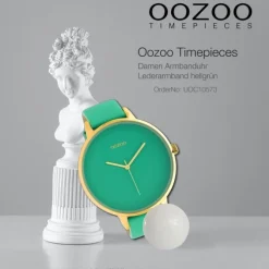 Oozoo Damen Armbanduhr Timepieces C10573 Analog Leder hellgrün UOC10573