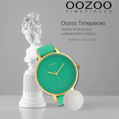 Oozoo Damen Armbanduhr Timepieces C10573 Analog Leder hellgrün UOC10573