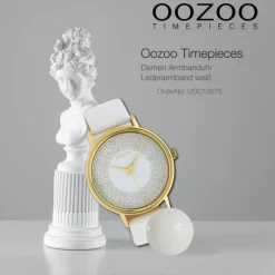 Oozoo Damen Armbanduhr Timepieces C10576 Analog Leder weiß UOC10576