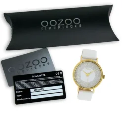 Oozoo Damen Armbanduhr Timepieces C10576 Analog Leder weiß UOC10576