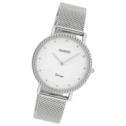 Oozoo Damen Armbanduhr Ultra Slim C20050 Analog Edelstahl silber UOC20050