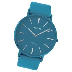 Oozoo Damen Armbanduhr Ultra Slim C9878 Analog Leder blau UOC9878