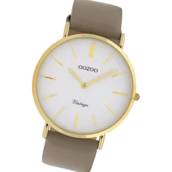 Oozoo Damen Armbanduhr Ultra Slim Leder gold UOC20080