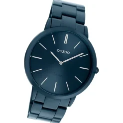 Oozoo Damen Armbanduhr Ultra Slim C20102 Analog Edelstahl dunkelblau UOC20102