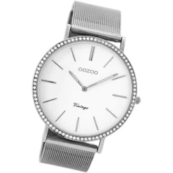 Oozoo Damen Armbanduhr Ultra Slim C8890 Quarz Edelstahl silber UOC8890