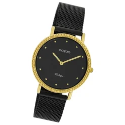 Oozoo Damen Armbanduhr Ultra Slim C20058 Analog Edelstahl schwarz UOC20058