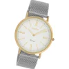Oozoo Damen Armbanduhr Ultra Slim Analog Edelstahl silber gold UOC20066