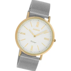 Oozoo Damen Armbanduhr Ultra Slim Analog Edelstahl silber gold UOC20066