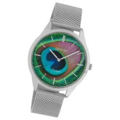 Oozoo Damen Armbanduhr Ultra Slim C10250 Analog Edelstahl silber UOC10250