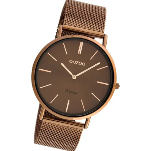 Oozoo Damen Armbanduhr Ultra Slim Quarzwerk Edelstahl rosegold UOC20004