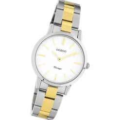 Oozoo Damen Armbanduhr Ultra Slim Edelstahl silber gold UOC20112