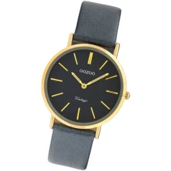 Oozoo Damen Armbanduhr Ultra Slim C9974 Quarzwerk Leder dunkelgrau UOC9974