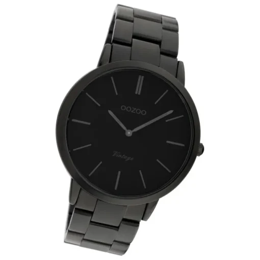 Oozoo Damen Armbanduhr Ultra Slim C20025 Analog Edelstahl schwarz UOC20025