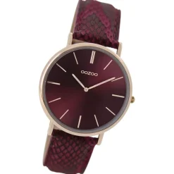 Oozoo Damen Armbanduhr Ultra Slim C9305 Analog Leder lila UOC9305
