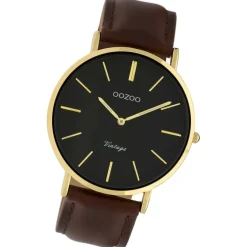 Oozoo Damen Armbanduhr Ultra Slim C9833 Analog Leder rotbraun UOC9833