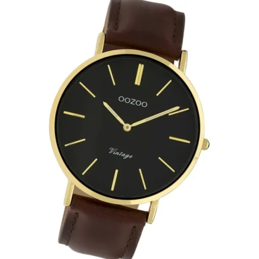 Oozoo Damen Armbanduhr Ultra Slim C9833 Analog Leder rotbraun UOC9833