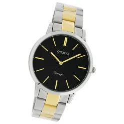 Oozoo Damen Armbanduhr Ultra Slim C20107 Analog Edelstahl silber gold UOC20107
