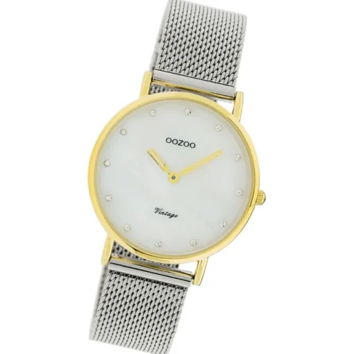 Oozoo Damen Armbanduhr Ultra Slim C20120 Analog Edelstahl silber UOC20120
