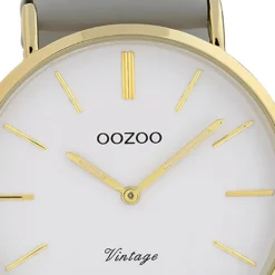 Oozoo Damen Armbanduhr Ultra Slim Leder grau UOC20078