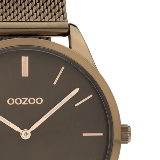 Oozoo Damen Armbanduhr Ultra Slim Quarzwerk Edelstahl braun UOC20009