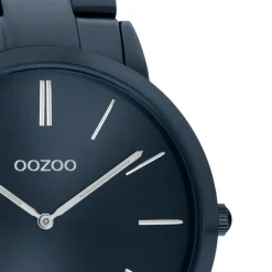 Oozoo Damen Armbanduhr Ultra Slim C20102 Analog Edelstahl dunkelblau UOC20102