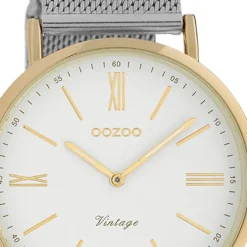 Oozoo Damen Armbanduhr Ultra Slim Analog Edelstahl silber gold UOC20066