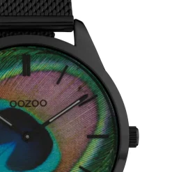 Oozoo Damen Armbanduhr Ultra Slim C10253 Analog Edelstahl schwarz UOC10253