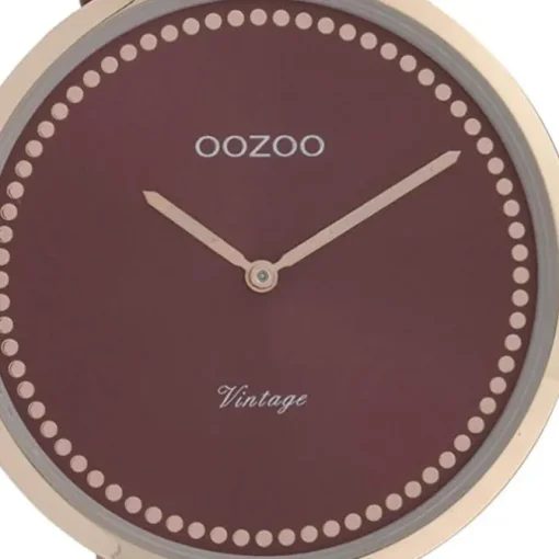 Oozoo Damen Armbanduhr Ultra Slim C9851 Analog Leder weinrot UOC9851