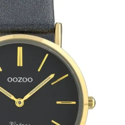 Oozoo Damen Armbanduhr Ultra Slim C9974 Quarzwerk Leder dunkelgrau UOC9974