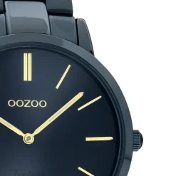 Oozoo Damen Armbanduhr Ultra Slim C20105 Analog Edelstahl dunkelblau UOC20105