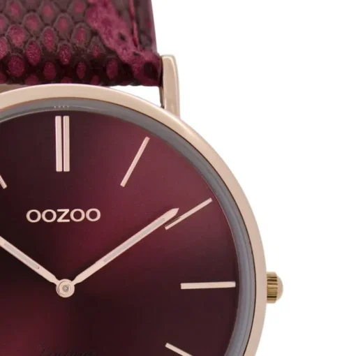 Oozoo Damen Armbanduhr Ultra Slim C9305 Analog Leder lila UOC9305