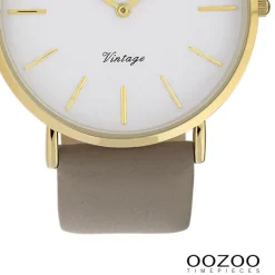 Oozoo Damen Armbanduhr Ultra Slim Leder gold UOC20080