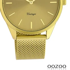 Oozoo Damen Armbanduhr Ultra Slim Quarzwerk Edelstahl mustard UOC20005
