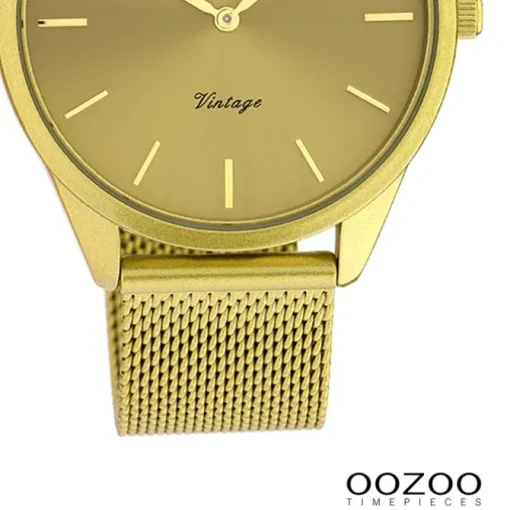 Oozoo Damen Armbanduhr Ultra Slim Quarzwerk Edelstahl mustard UOC20005