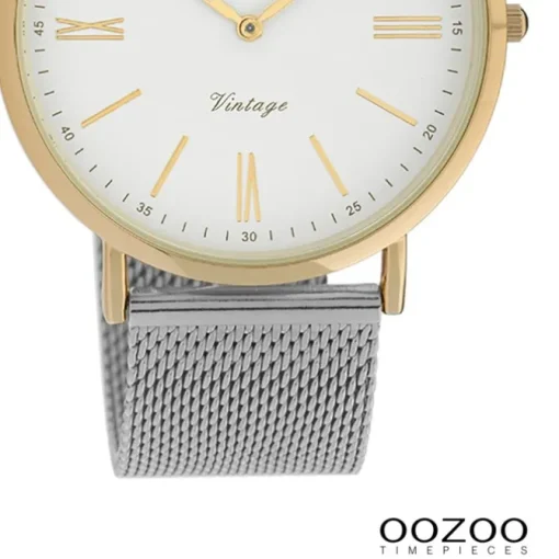 Oozoo Damen Armbanduhr Ultra Slim Analog Edelstahl silber gold UOC20066