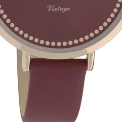 Oozoo Damen Armbanduhr Ultra Slim C9851 Analog Leder weinrot UOC9851