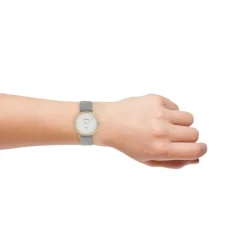 Oozoo Damen Armbanduhr Ultra Slim C20087 Analog Leder grau UOC20087