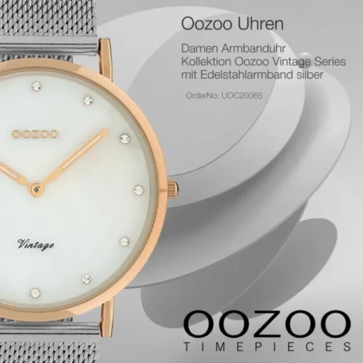 Oozoo Damen Armbanduhr Ultra Slim C20065 Analog Edelstahl silber UOC20065
