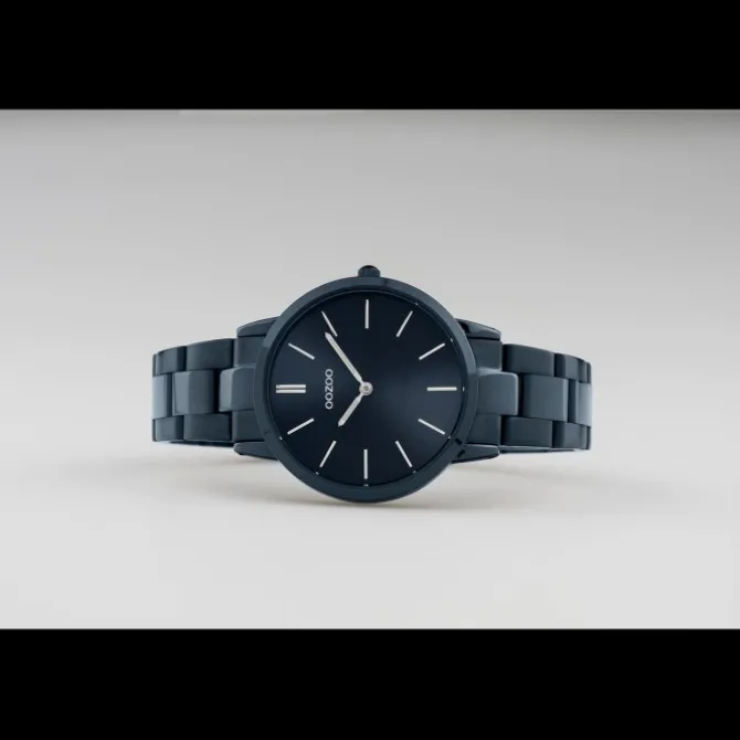 Oozoo Damen Armbanduhr Ultra Slim C20108 Analog Edelstahl blau UOC20108